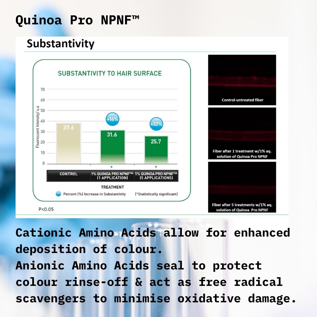 Quinoa Pro NPNF™ Colour Protect Shampoo and Conditioner Set for vibrant, hydrated, and strong colour-treated hair.